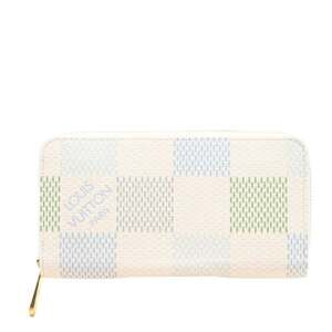 LOUIS VUITTON Damierious Zippy Wallet, Pistachio Green, Round Zip Wallet N407...